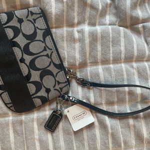 Black Coach Wristlet NWT